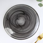 Тарелка стеклянная обеденная «Дымка», d=26,5 см, цвет серый - фото 4313053