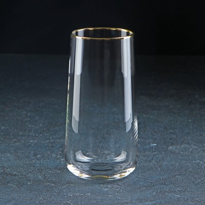 Стакан «Генуя», 500 мл, стекло, с золотой отводкой, прозрачный
