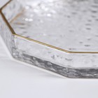 Поднос Fairyshine, 24×3 см, с золотой отводкой, стекло, прозрачный - Фото 3