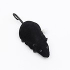 Мышь заводная бархатная, 12 см, чёрная - фото 6764606