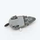 Мышь заводная бархатная, 12 см, серая - Фото 3