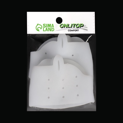 Корректоры - разделители для пальцев ног, на манжете, дышащие, 1 разделитель, силиконовые, 8×6.5 см, пара, белые