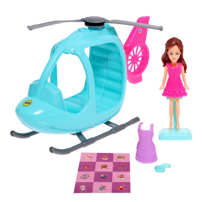 Кукла малышка «Кэтти» с вертолетом и аксессуарами, цвета МИКС - Фото 1