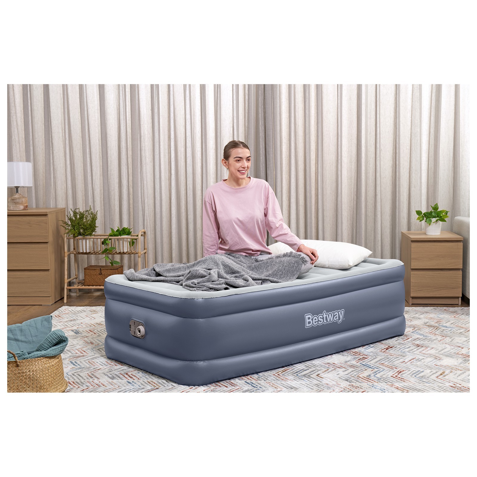 Надувная кровать bestway tritech airbed twin 67723