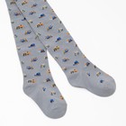 Колготки детские «Строительная техника», цвет серый, рост 104-110 - фото 51195340