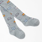 Колготки детские "Зоопарк", цвет серый меланж, рост 98-104 - фото 54740578