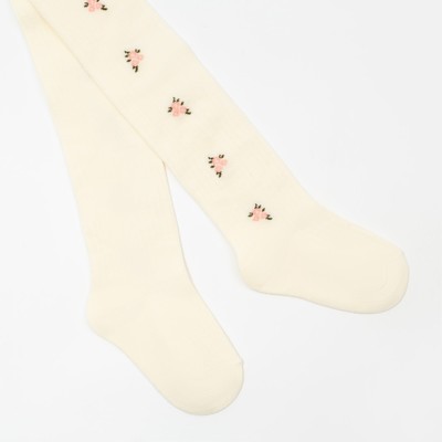 Колготки детские ажурные «Космея», цвет экрю, рост 134-140