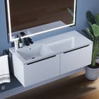 Тумба под раковину Uperwood Tanos, 120 см, подвесная, левая, белая/графит - Фото 3