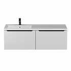 Тумба под раковину Uperwood Tanos, 120 см, подвесная, левая, белая/графит - Фото 5