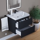 Тумба под раковину Uperwood Tanos, 60 см, подвесная, черная - Фото 3