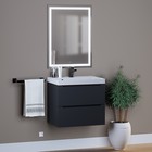 Тумба под раковину Uperwood Tanos, 60 см, подвесная, черная - Фото 5