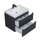 Тумба под раковину Uperwood Tanos, 60 см, подвесная, черная - Фото 9