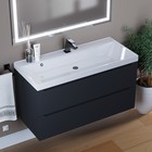 Тумба подвесная Uperwood, с раковиной Uperwood Tanos 100, цвет чёрный - Фото 2