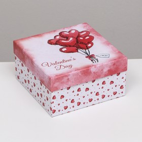 Подарочная коробка "Valentine's Day",квадратная ,19 х 19 х 10 см