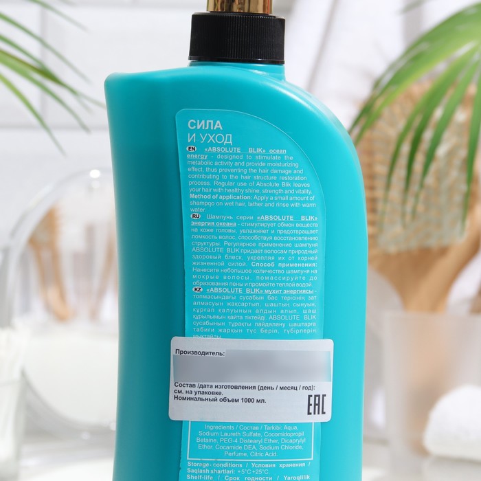 Шампунь для волос Absolute Blik "Энергия океана", 1000 мл 32263