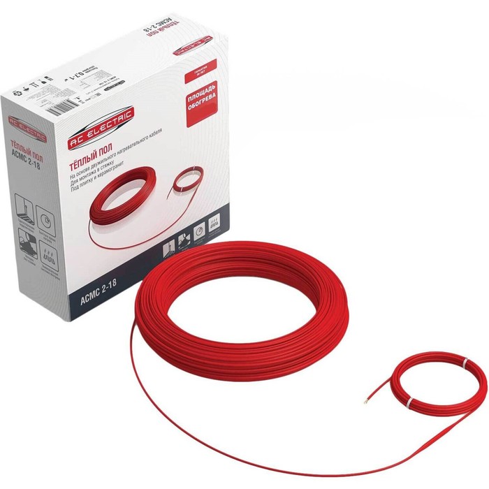 Кабель нагревательный AC ELECTRIC ACMC 2-18-1200, комплект теплого пола - Фото 1