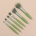 Набор кистей для макияжа, 6 предметов, PVC-пакет, цвет зелёный - фото 10140316