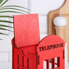 Чайный домик "TELEPHONE", 21,5х10,4х10,4 см, фанера - Фото 6