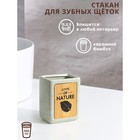 Стакан для зубных щёток Natural, цвет серый 9399978 - фото 10140925