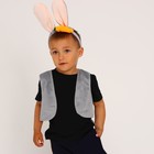 Карнавальный костюм"Зайчик серый с ободком"ободок,жилет,хвост,рост98-128 - фото 805159651