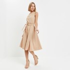 Платье миди женское с поясом MINAKU: Casual collection, бежевое, размер 46 - Фото 5