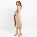 Платье миди женское с поясом MINAKU: Casual collection, бежевое, размер 48 - Фото 2