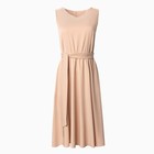 Платье миди женское с поясом MINAKU: Casual collection, бежевое, размер 48 - Фото 8