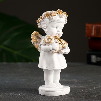 Фигурка гипс «Ангелочек с кроликом», 7×7×17 см