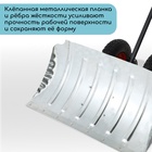 Движок для уборки снега, оцинкованный ковш 43×75 см, металлическая планка, на колёсах, металлический черенок, с ручкой - Фото 6