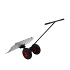 Движок для уборки снега, оцинкованный ковш 43×75 см, металлическая планка, на колёсах, металлический черенок, с ручкой - Фото 12