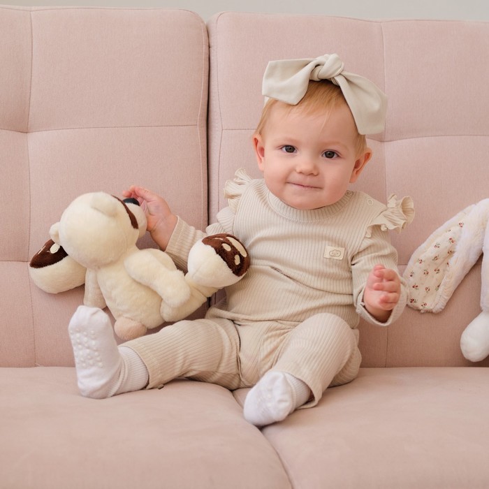 Костюм: джемпер и легинсы Крошка, Я BASIC LINE, рост 74-80 см, молочный - Фото 1