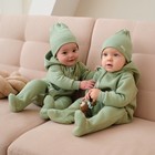 Комбинезон с капюшоном Крошка, Я BASIC LINE, рост 86-92 см, зелёный - Фото 4