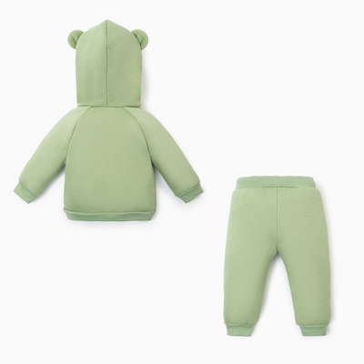 Костюм детский (толстовка, брюки) «Крошка Я» BASIC LINE, рост 74-80 см, зелёный