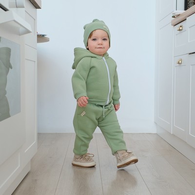 Костюм детский (толстовка, брюки) «Крошка Я» BASIC LINE, рост 80-86 см, зелёный