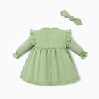 Платье и повязка Крошка, Я BASIC LINE, рост 62-68 см, зелёный - Фото 7