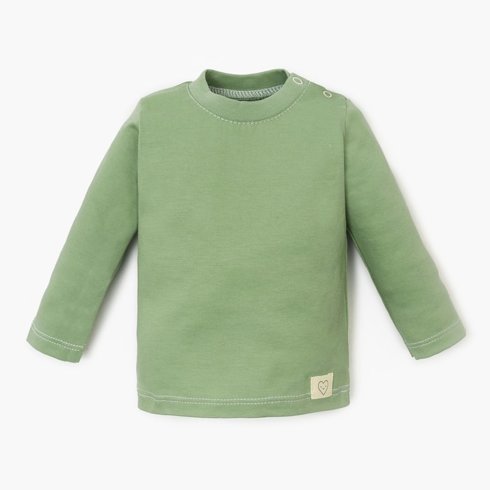 Лонгслив Крошка Я BASIC LINE, рост 86-92 см, зелёный - Фото 1