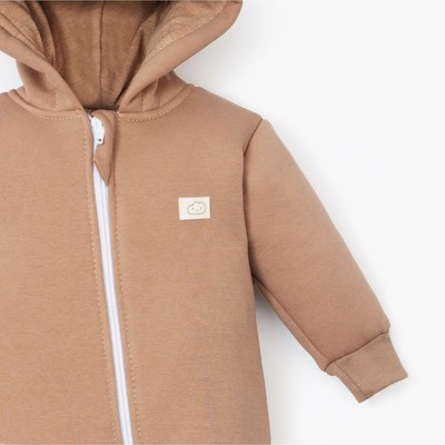 Комбинезон детский с капюшоном «Крошка Я» BASIC LINE, коричневый, рост 62-68 см