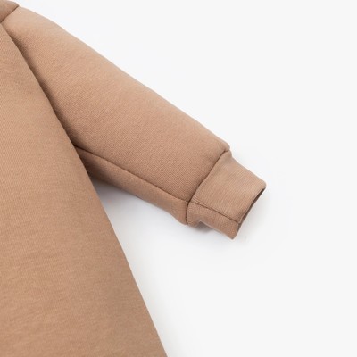 Комбинезон детский с капюшоном «Крошка Я» BASIC LINE, коричневый, рост 62-68 см