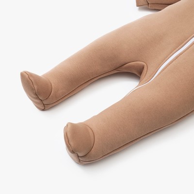 Комбинезон детский с капюшоном «Крошка Я» BASIC LINE, коричневый, рост 62-68 см