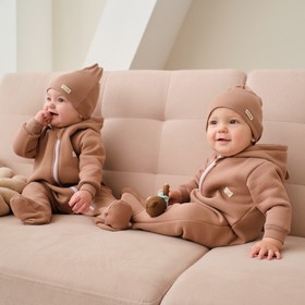 Комбинезон с капюшоном Крошка Я» BASIC LINE, рост 62-68 см, коричневый