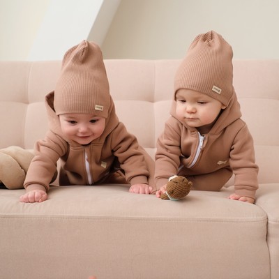 Комбинезон с капюшоном «Крошка Я» BASIC LINE, рост 74-80 см, коричневый