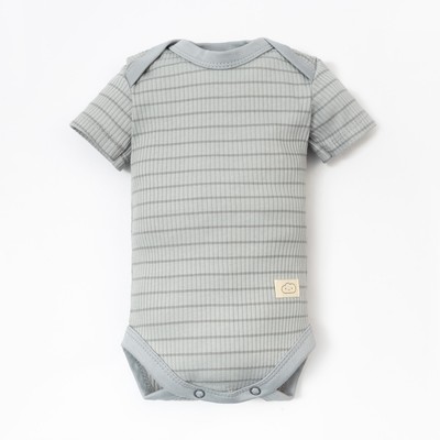 Боди детское «Крошка Я» BASIC LINE, рост 68-74 см, полоска серая