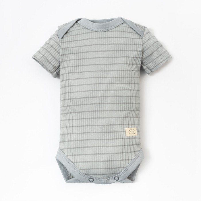Боди детское Крошка Я BASIC LINE, рост 68-74 см, полоска серая - Фото 1