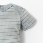 Боди детское Крошка Я BASIC LINE, рост 68-74 см, полоска серая - Фото 3