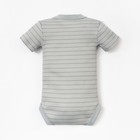 Боди детское Крошка Я BASIC LINE, рост 68-74 см, полоска серая - Фото 7