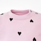 Костюм: толстовка и брюки Крошка Я "Сердечки", рост 62-68 см, розовый - фото 23327551