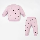 Костюм: толстовка и брюки Крошка Я "Сердечки", рост 62-68 см, розовый - фото 23327553