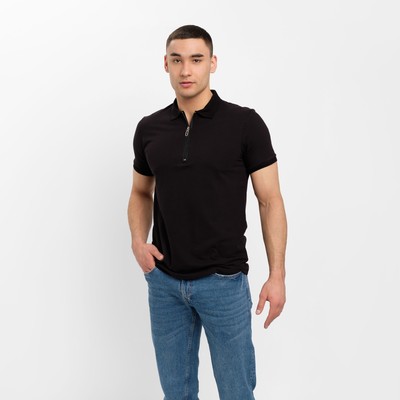 Футболка поло мужская MINAKU REGULAR FIT: чёрная, р-р 56