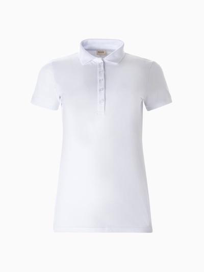 Футболка поло женская MINAKU: Basic line, белая, размер 42