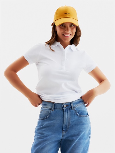 Футболка поло женская MINAKU REGULAR FIT: белая, р-р 50